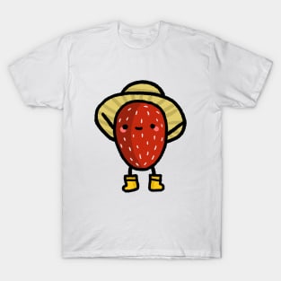 cute little strawberry with a hat design T-Shirt